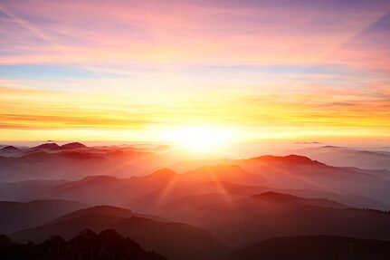 majestic sunrise over the mountains